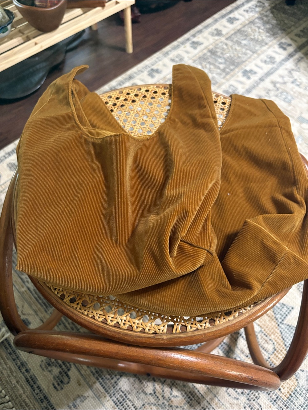 Merit corduroy tie top makeup bag. Set of two.